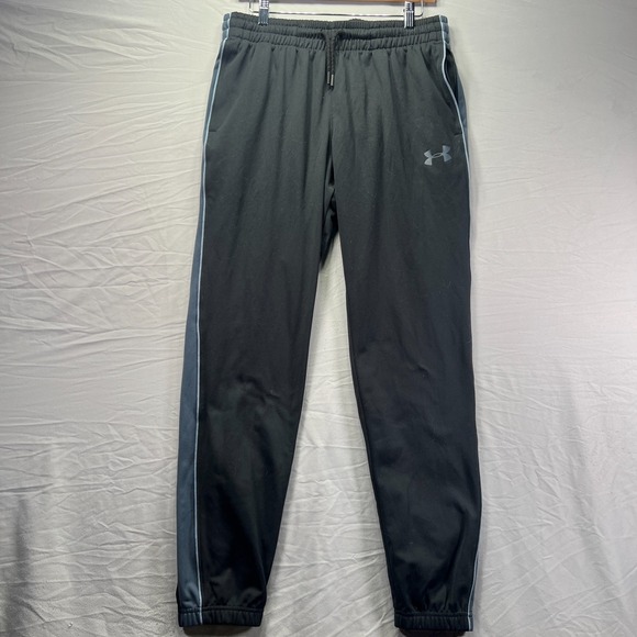 Under Armour Jogger Sweatpants Mens Large Black Fleece Drawstring Work Out - Picture 1 of 10